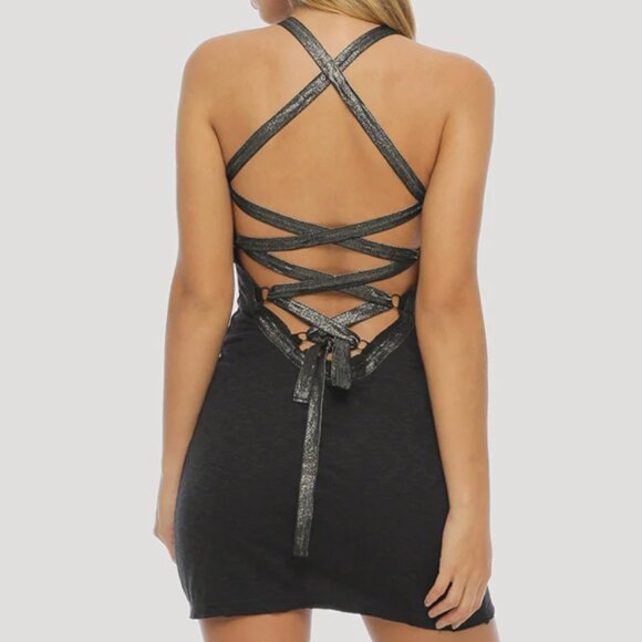 PSYLO Way Rmx Open-Back Mini Dress - Picture 2 of 7